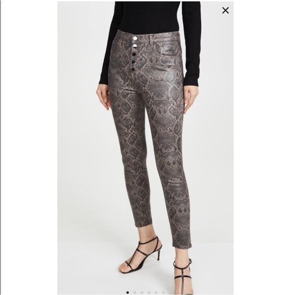 J Brand Pants - J BRAND Lillie Coated High Rise Skinny Jeans Snakeskin Size 27